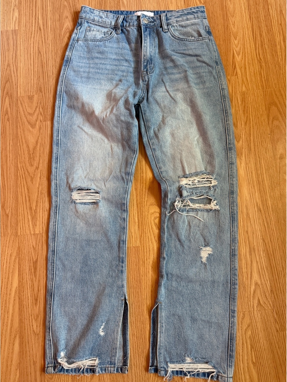Vervet High Waisted Straight Leg Distressed Jeans Size 28 x 30